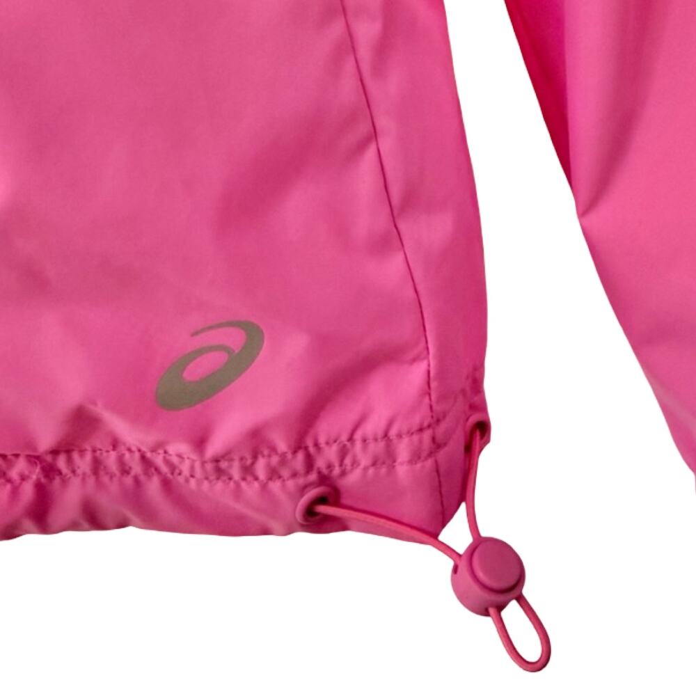 ASICS Pink Hooded Mesh Zip Pockets Windbreaker Reflective Jacket sz L NEW No Tag - Picture 12 of 12